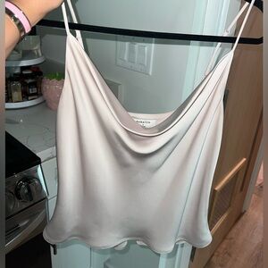 Babaton Satin Cowl Neck Tank Top